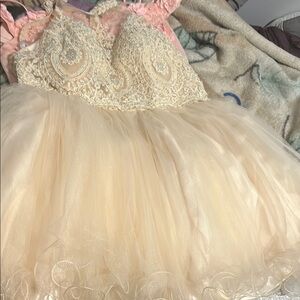 Elegant Cream Lace Kids Dress